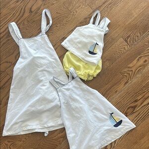 White and Yellow Sailboat Dress Set